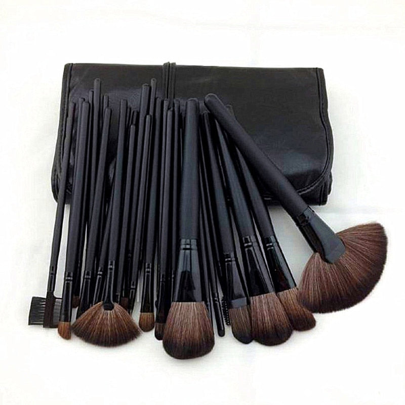 Gift Bag Of  24 pcs Makeup Brush Sets Professional Cosmetics Brushes Eyebrow Powder Foundation Shadows Pinceaux Make Up Tools alfamoba