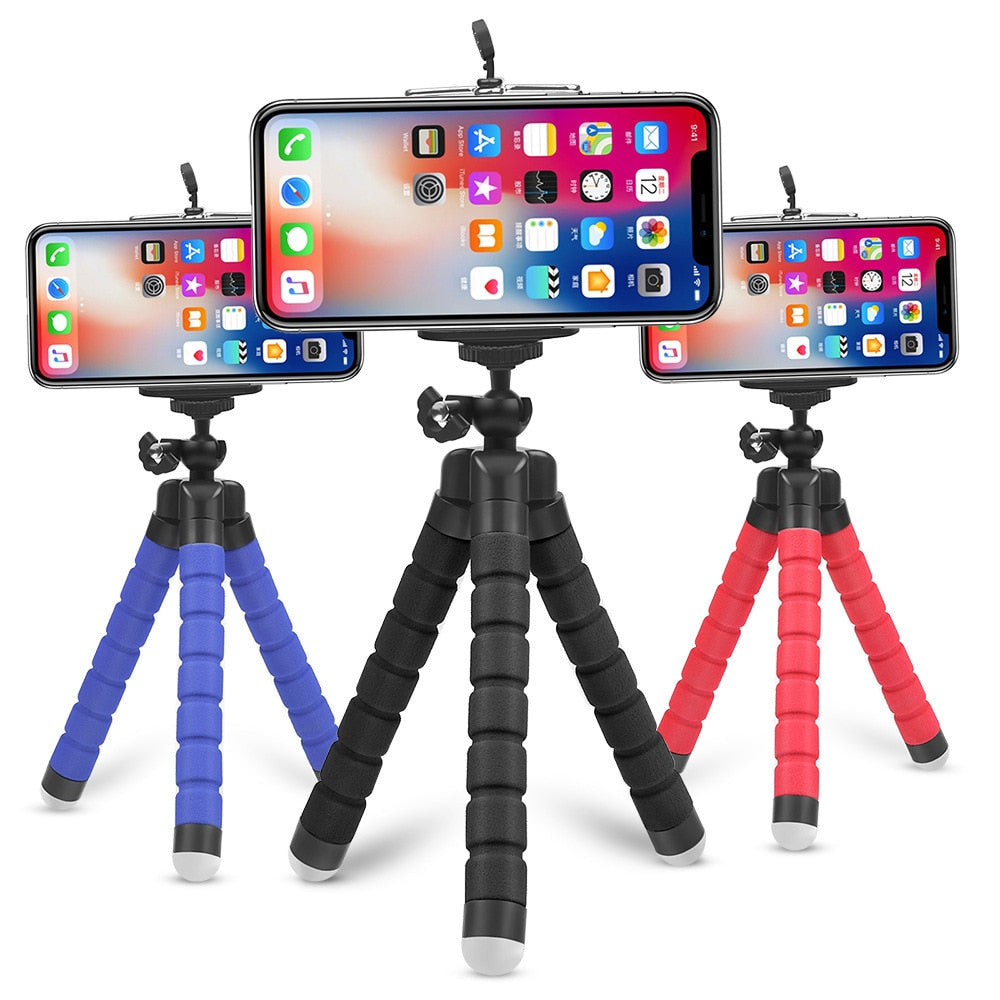 Tripod for Camera Mini Flexible Octopus Tripod for Xiaomi Huawei Phone Clip with Sponge Tripod Adjustable Cellphone Tripod alfamoba