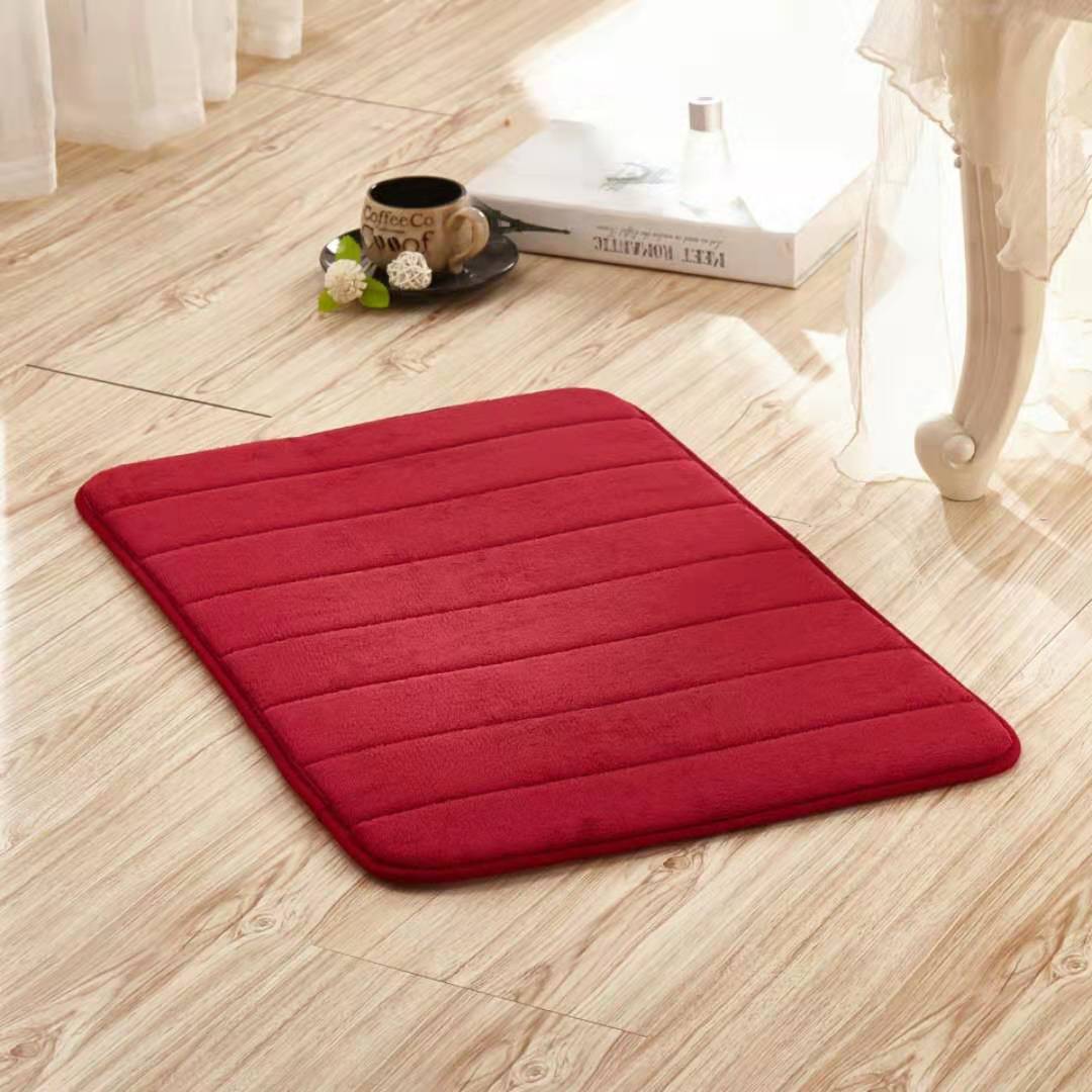 Home Bath Mat Coral Fleece Bathroom Carpet Water Absorption Non-slip Memory Foam Absorbent Washable Rug Toilet Floor Mat alfamoba