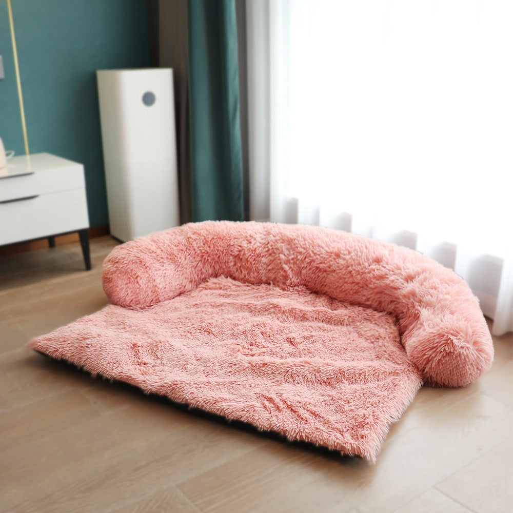 Removable Plush Pet Dog Bed Sofa for Large Dogs House Mat Kennel Winter Warm Cat Bed Pad Washable Dog Cushion Blanket Sofa Cover alfamoba