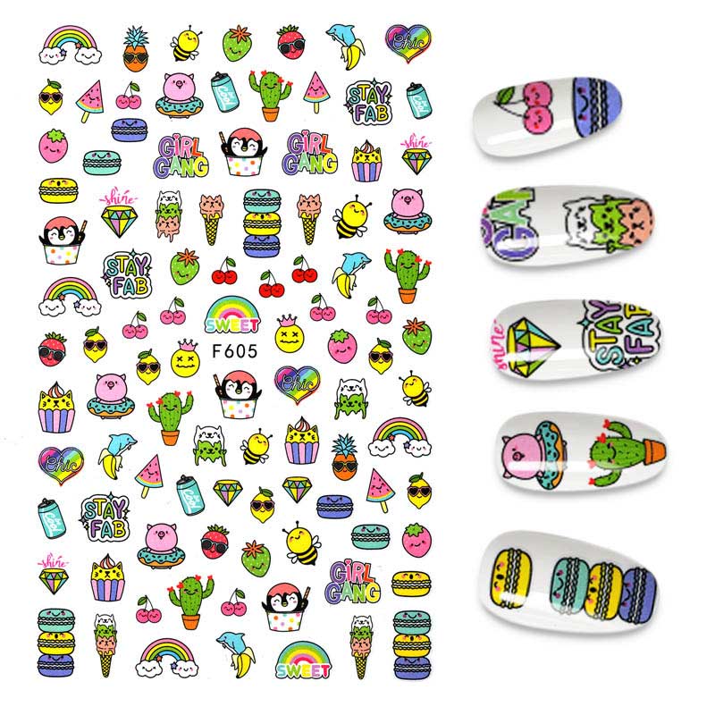 The New 3D Nail Sticker Cool English Letter stickers for nail  Foil Love Heart Design Nails Accessories Fashion Manicure Sticker alfamoba