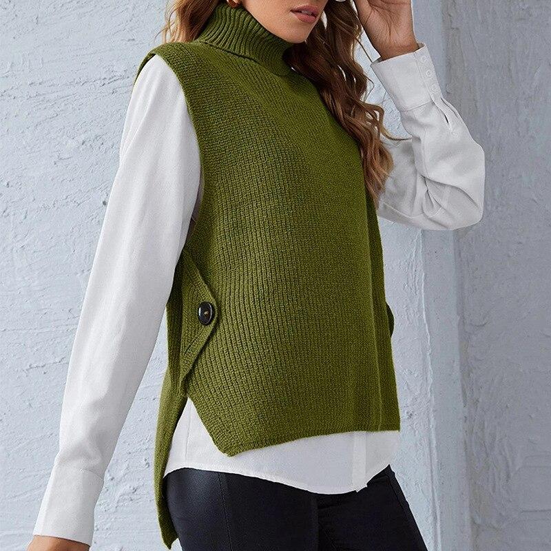 Sweater Vest V-Neck Knitted  Vest Women's Sweater Autumn and Winter Loose Wild Vest Fashion Clothes Sleeveless Sweater pull 1108-1 alfamoba