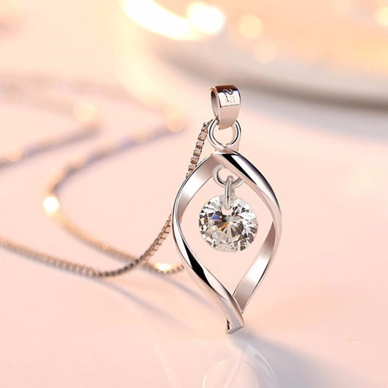 NEHZY 925 sterling silver women's fashion new jewelry high quality crystal zircon retro simple pendant necklace long 45CM alfamoba