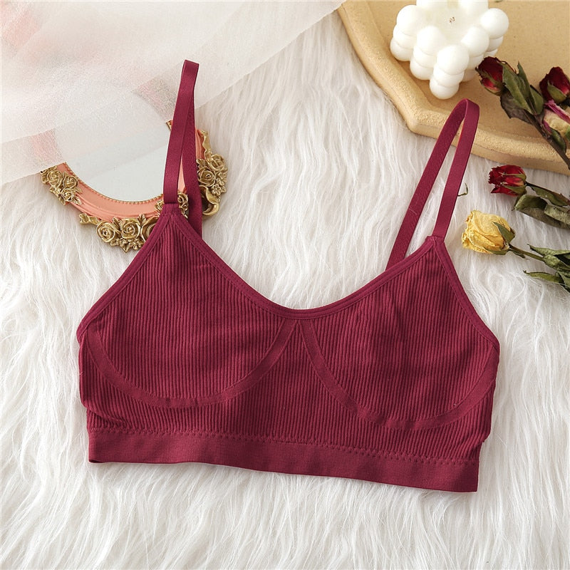 FINETOO Seamless Tanks Tops Panties Set Female Underwear Wireless Bra Crop Top Women Low-rise Underpants Soft Bralette Lingerie alfamoba