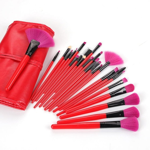 Gift Bag Of  24 pcs Makeup Brush Sets Professional Cosmetics Brushes Eyebrow Powder Foundation Shadows Pinceaux Make Up Tools alfamoba