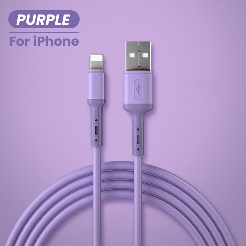 USB Cable For iPhone 12 11 Pro Max X XR XS 8 7 6 6s 5 5s Fast Data Charging Charger USB Wire Cord Liquid Silicone Cable 1/1.5/2M alfredo.barrella7