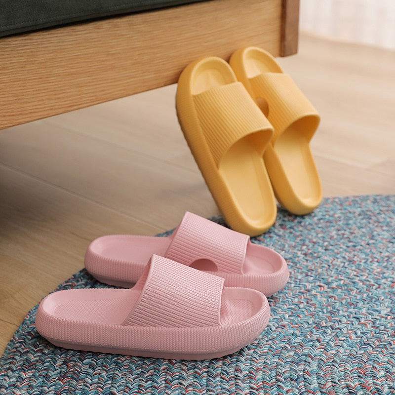 Fashion Slippers Women Thick Platform Women Indoor Bathroom Slipper Soft EVA Anti-slip Home Floor Slides Ladies Summer Shoes Men alfamoba