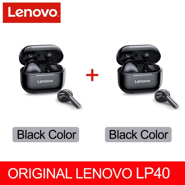 NEW Original Lenovo TWS Wireless Earphone Bluetooth 5.0 Dual Stereo MINI Reduction Bass Touch Control Long Standby 300mAH LP40 alfamoba