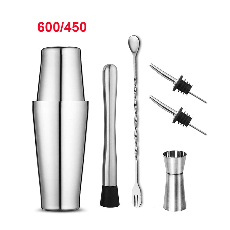 UPORS Stainless Steel Cocktail Shaker Mixer Wine Martini Boston Shaker For Bartender Drink Party Bar Tools 550ML/750ML alfamoba