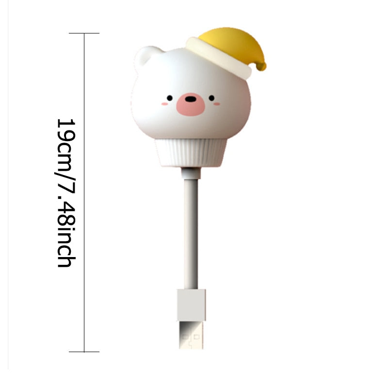 LED Chlidren USB Night Light Cute Cartoon Night Lamp Bear Remote Control for Baby Kid Bedroom Decor Bedside Lamp Christmas Gift alfamoba