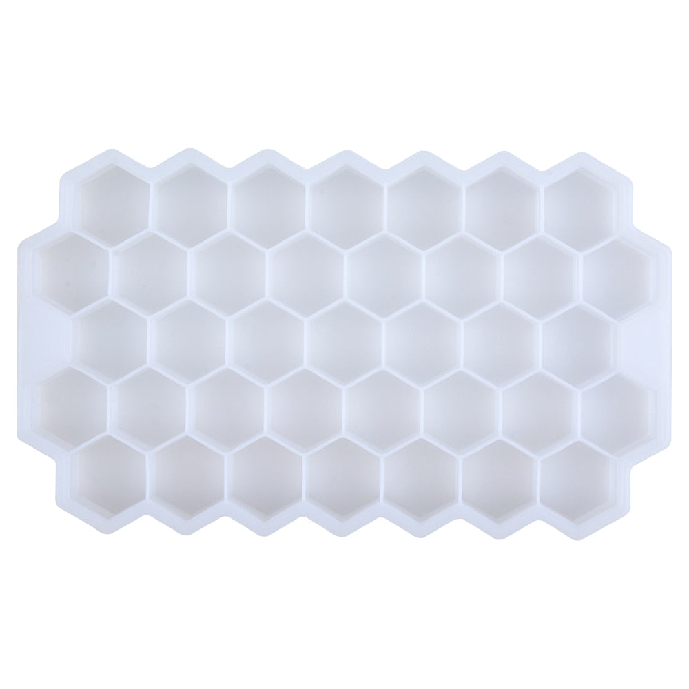 SILIKOLOVE Honeycomb Ice Cube Trays with Removable Lids Silica Gel Ice Cube Mold BPA Free alfamoba