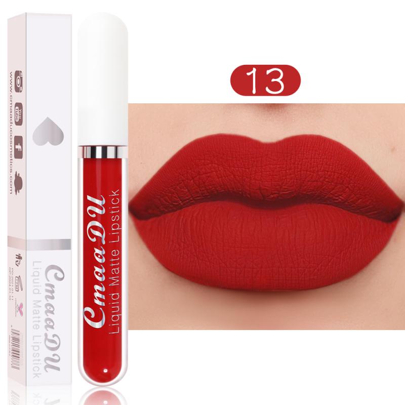 CmaaDu 18 Colors Long Lasting Lip Gloss Matte Velvet Liquid Lipstick Waterproof Moisturizing Lip Makeup Cosmetic TSLM1 alfamoba