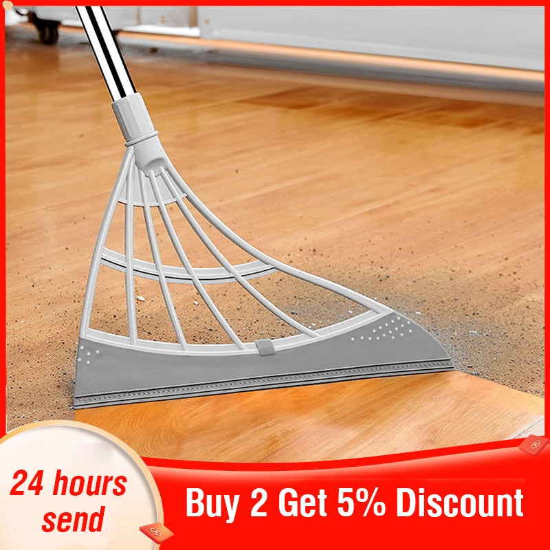 Rubber Broom Hand Push Sweeper Magic Broom Floor Wiper Squeegee for Floor Cleaning Floor Squeegee Sweeping Brush Pet Hair Broom alfamoba