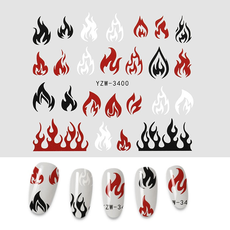 The New 3D Nail Sticker Cool English Letter stickers for nail  Foil Love Heart Design Nails Accessories Fashion Manicure Sticker alfamoba