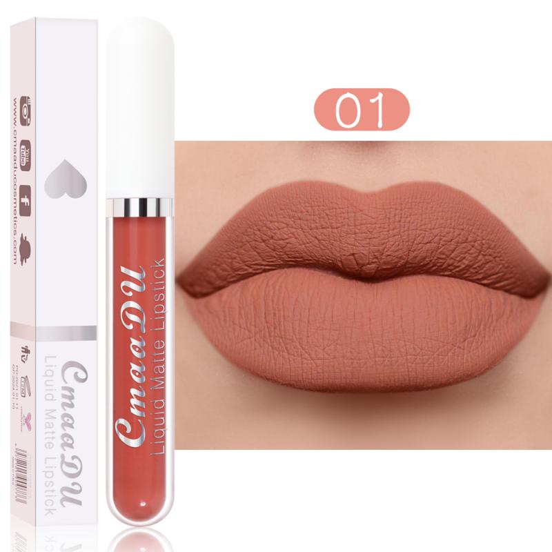 CmaaDu 18 Colors Long Lasting Lip Gloss Matte Velvet Liquid Lipstick Waterproof Moisturizing Lip Makeup Cosmetic TSLM1 alfamoba