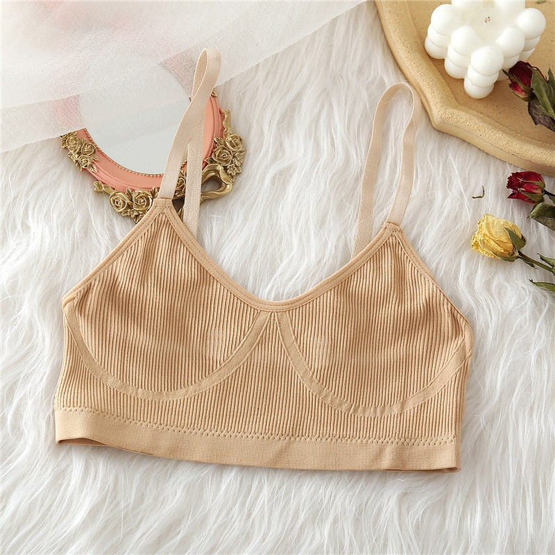 FINETOO Seamless Tanks Tops Panties Set Female Underwear Wireless Bra Crop Top Women Low-rise Underpants Soft Bralette Lingerie alfamoba