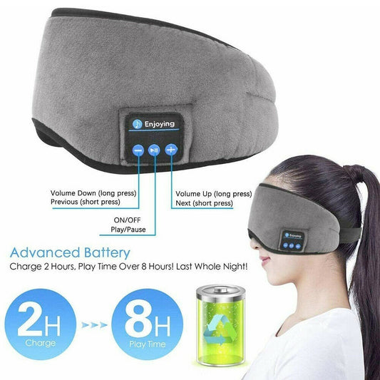 Travel Rest Aid Eye Mask Sleeping Eye Cover Padded Soft Eyes Mask Blindfold Eyepatch Bluetooth Music Eyepatch Relax Beauty Tools alfamoba