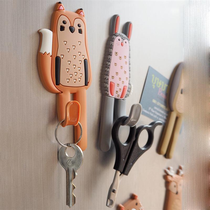 Cute Magnetic Hooks Removable Fridge Sticker Refrigerator Message Magnet Coat Hanger Key Holder Storage Hook (Hedgehog) alfamoba