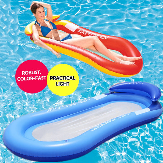 PVC Inflatable Floating Row Sunbath Bed Summer Swimming Pool Party Beach Water Lounger Chairs Pool Air Mattresses alfamoba