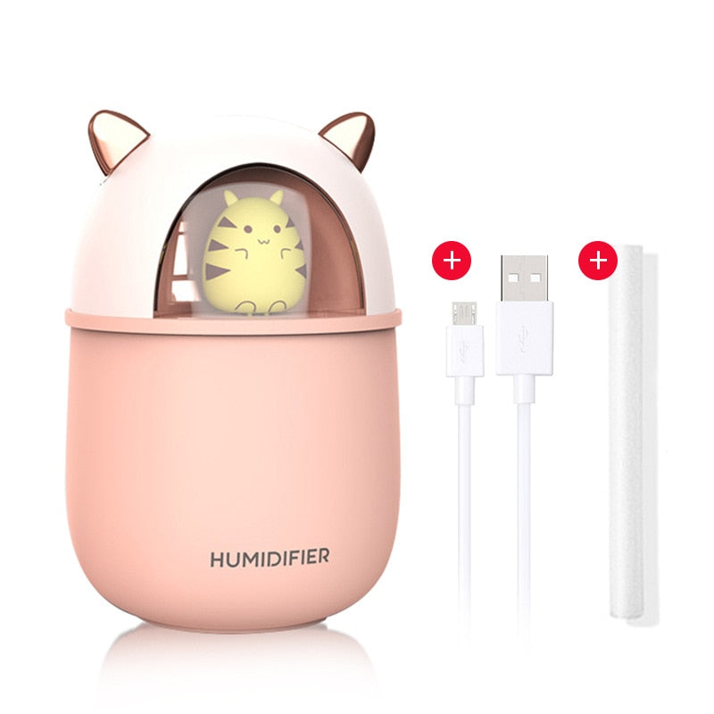 New Humidifier Cute Pet Mini Household Small Moisturizing Aromatherapy Car Creativity Air Bear USB Humidifier LED Mist Maker alfamoba