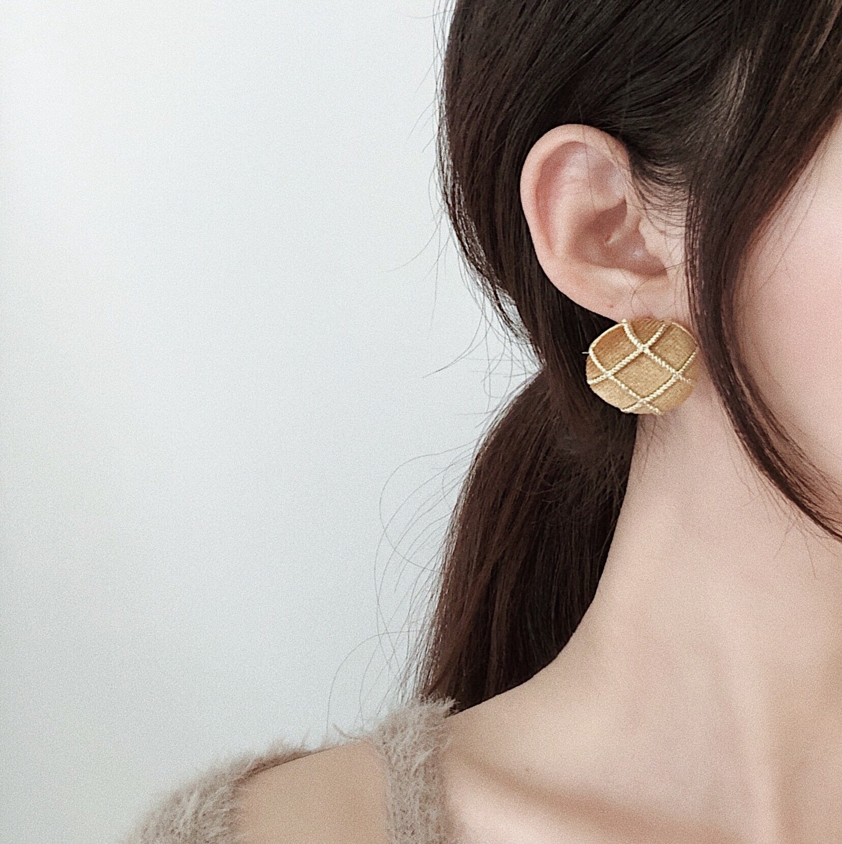 Vintage geometry button shape stud earrings female Bohemia Round Trendy Large Earrings big lint earrings for women jewelry alfamoba