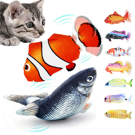 Cat Toy Fish USB Electric Charging Simulation Fish Cat Pet Chew Bite Interactive Cat Toys Dropshiping Moving Floppy Wagging Fish alfamoba