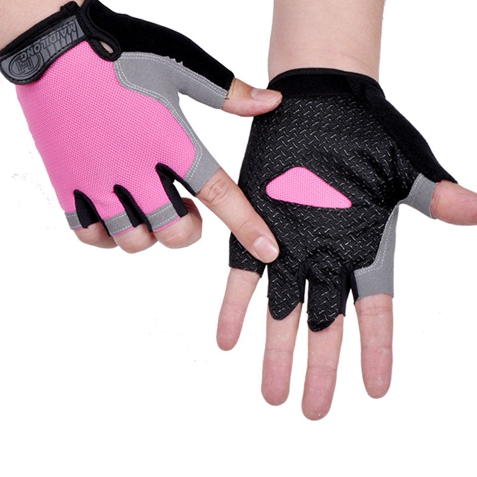 HOT Cycling Anti-slip Anti-sweat Men Women Half Finger Gloves Breathable Anti-shock Sports Gloves Bike Bicycle Glove alfamoba