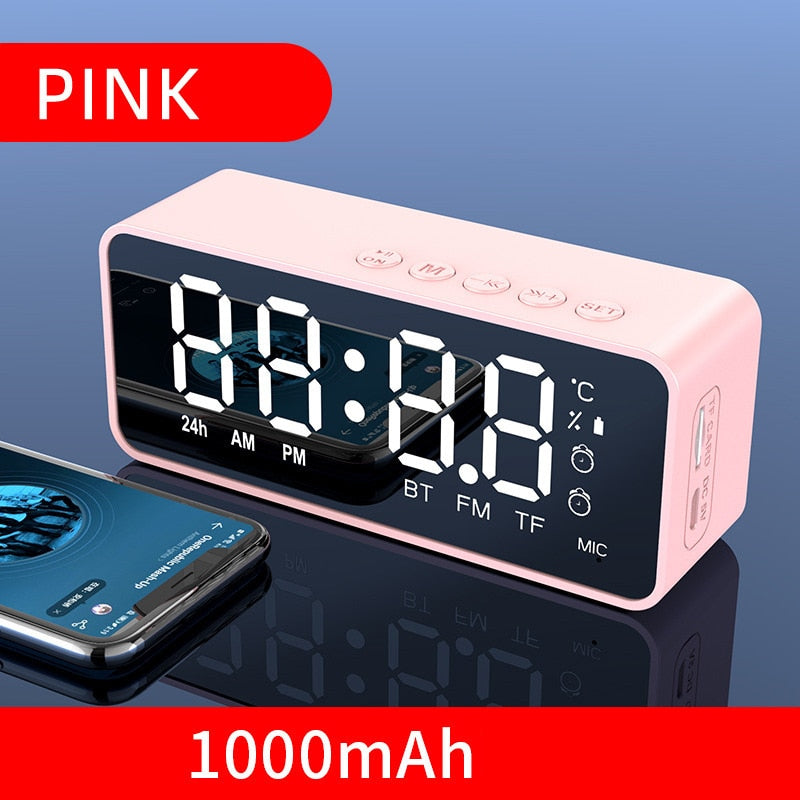 Wireless Bluetooth Speaker Small Mini Alarm Clock Portable Cannon Mini Voice Broadcast the Card Instert Vehicular Audio System alfamoba