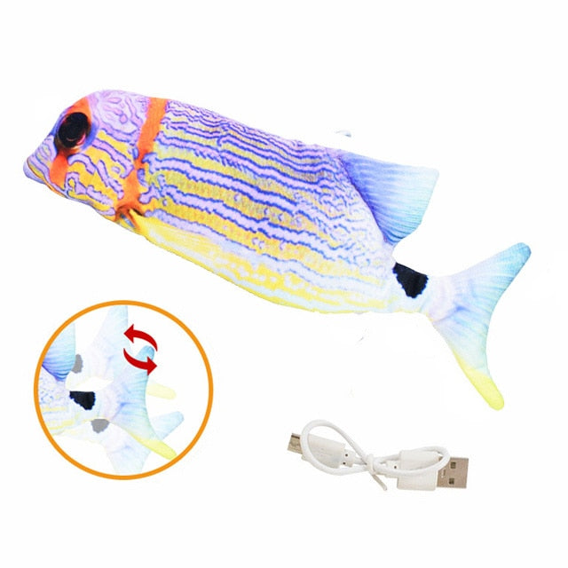 Cat Toy Fish USB Electric Charging Simulation Fish Cat Pet Chew Bite Interactive Cat Toys Dropshiping Moving Floppy Wagging Fish alfamoba