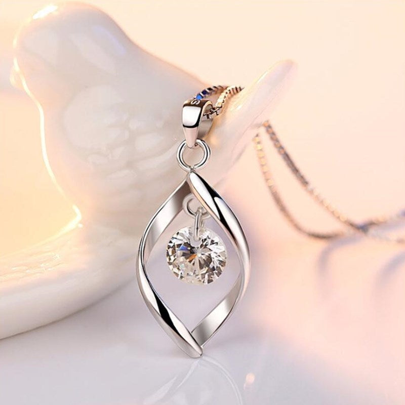 NEHZY 925 sterling silver women's fashion new jewelry high quality crystal zircon retro simple pendant necklace long 45CM alfamoba