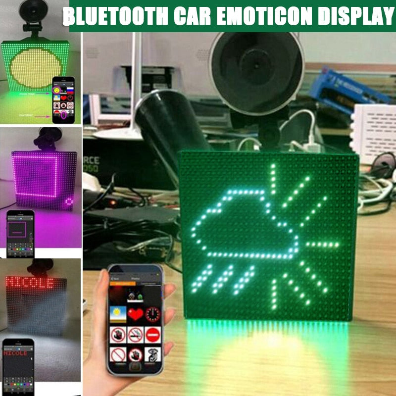 LED Display Screen Controlled Images Custom Emoticons Car LED Display Screen Picture Lights Mini Accent Spotlights PUO88 alfamoba