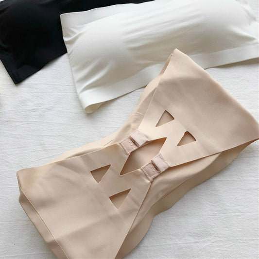 New One Piece Seamless Tube Tops Women Invisible Bra Intimates Strapless Bustier Bandeau Breathable Wrapped Chest Underwear alfamoba