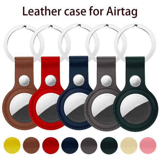 High quality Leather Case For Apple Airtags Protective cover For Apple Locator Tracker Anti-lost Device Keychain Protect Sleeve alfamoba