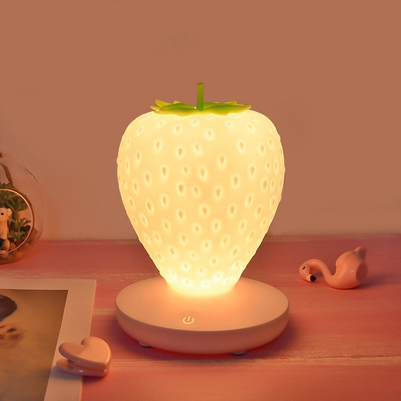 Led Energy-saving Lamp Children with Sleeping Night Light Fun Strawberry Shape USB Charging Silicone Lamp Touch Switch Luminaria alfredo.barrella7