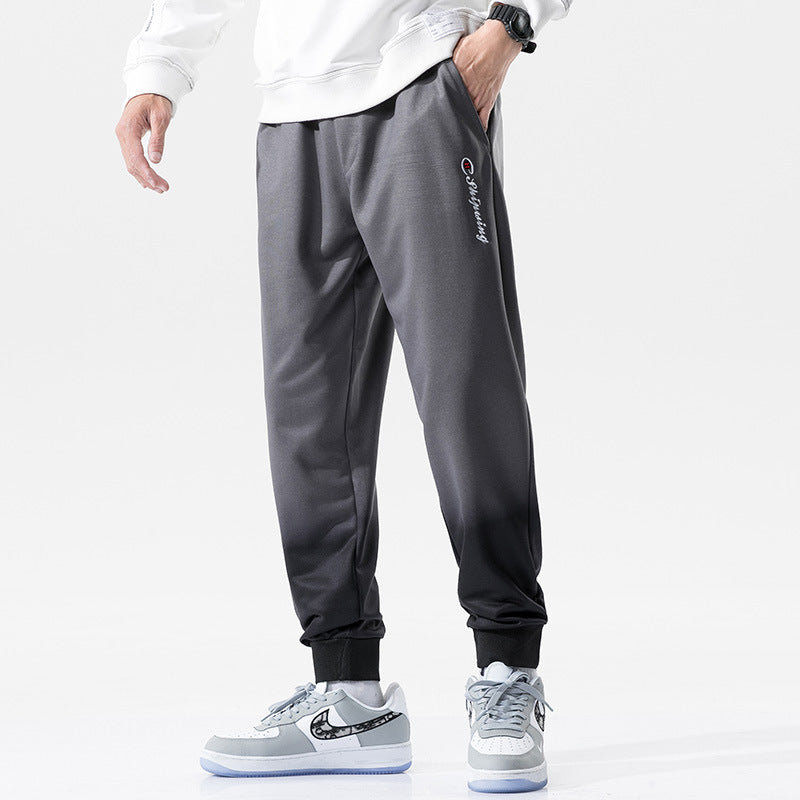 Summer men's casual exercise trousers Korean version of the tide loose Oversize beam adolescents nine-point guards alfamoba