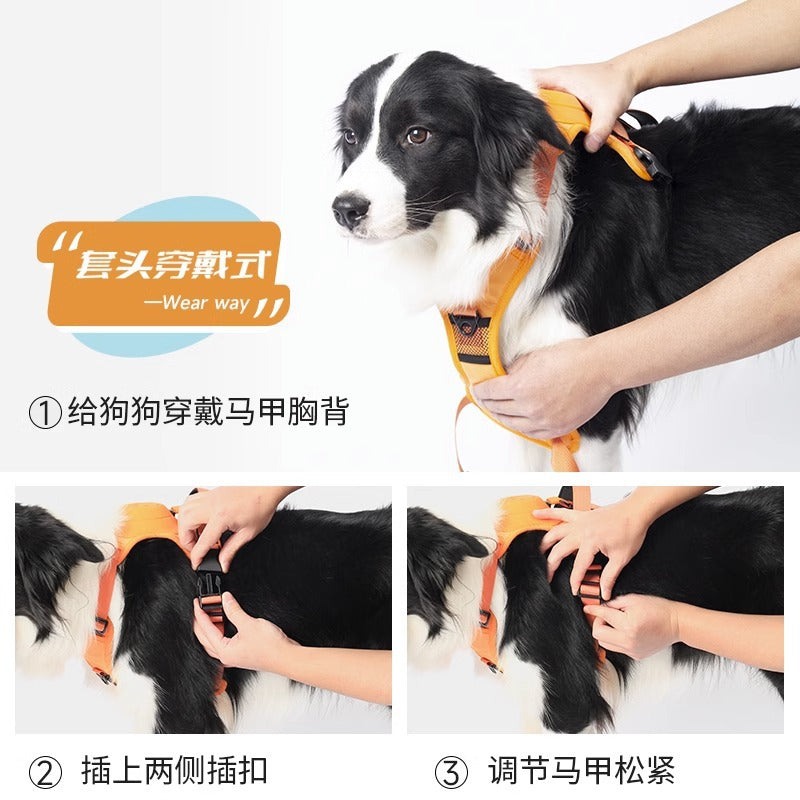 Factory Spot Wholesale Pet Amazon Dog Leash Pet Chest Harness Integrated Auto Telescopic Vest alfamoba