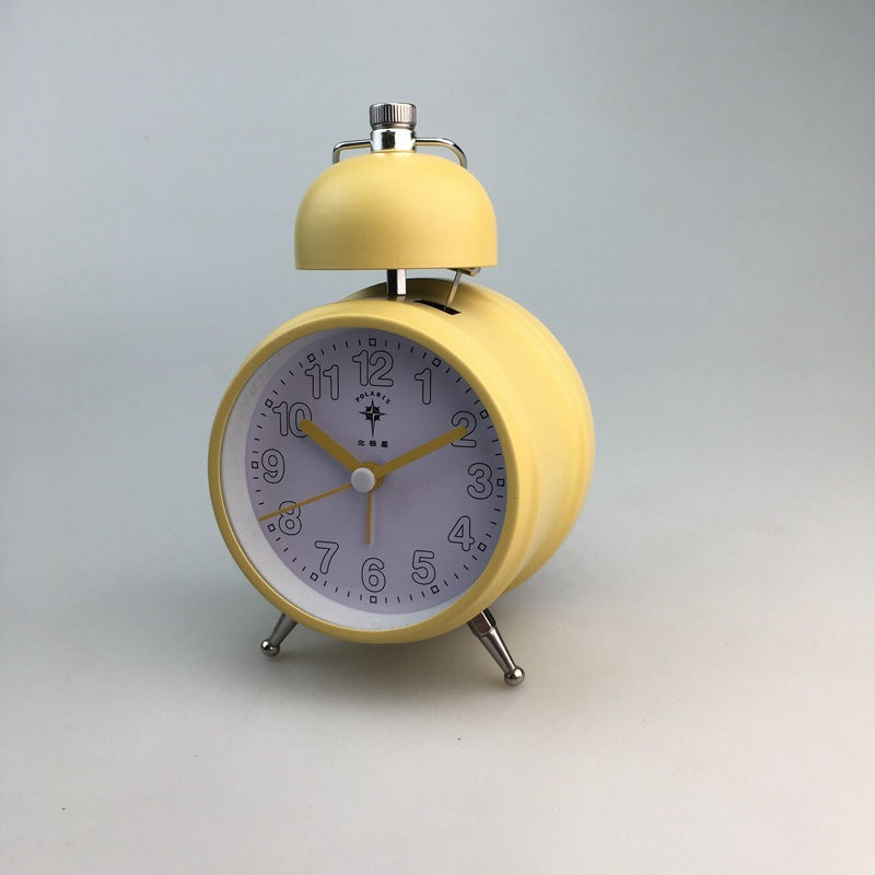 Creative metal bell alarm clock single tensile clock ringtone simple style candy color metal bell cell B27P alfamoba