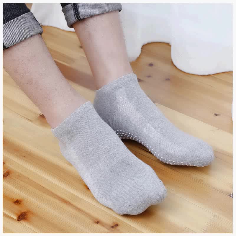 Dispensing yoga socks sweat-absorbing breathable boat socks trampoline socks indoor non-slip floor socks round head Pilates men's socks alfamoba