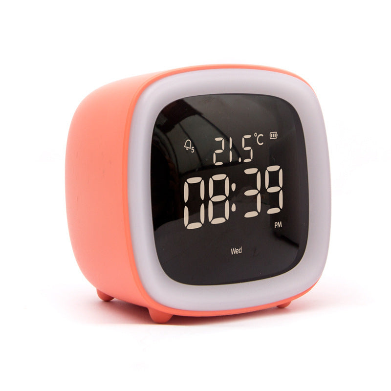 Cross-border new cute pet TV alarm clock creative student lazy dormitory digital clock USB charging student alarm clock alfamoba