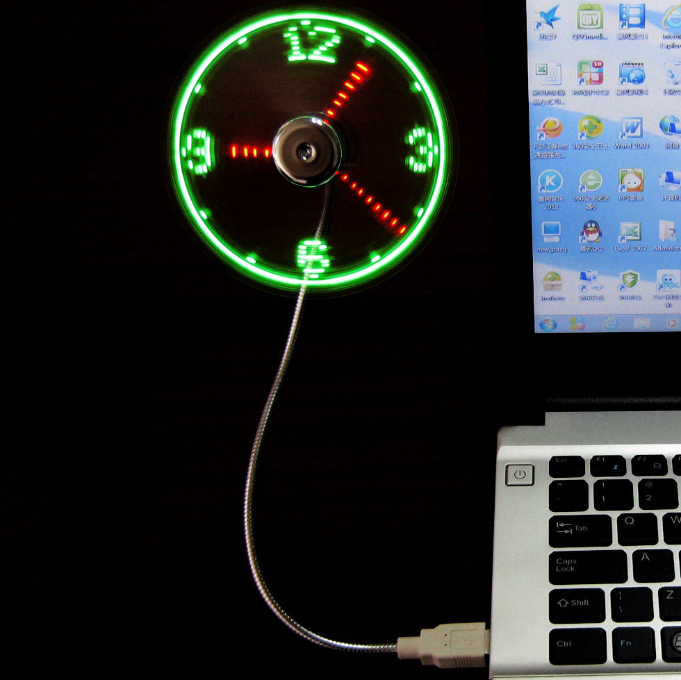 Peculiar led smart clock fan with temperature display real time usb flash word luminous fan alfamoba