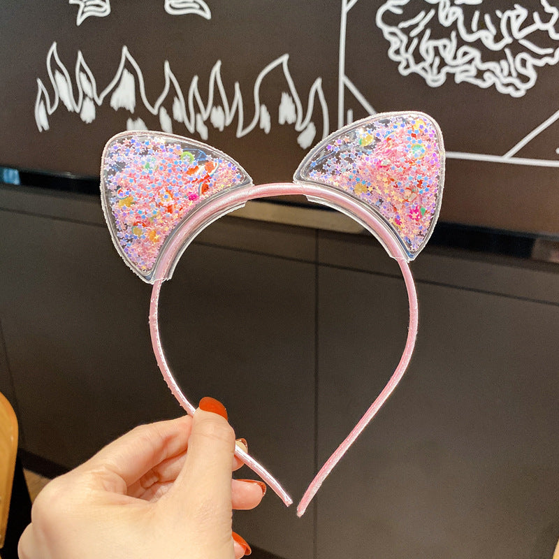 Korean version of the cute cat ear hair band female net red dragonfly crown pressure hair children's headband Korean princess hair decoration fairy alfamoba