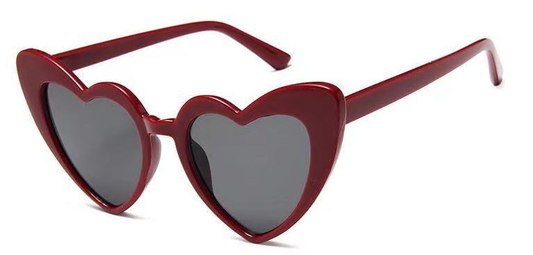 2018 new fashion love sunglasses, Liu Jialing, the same, ink, female, gradient, heart-shaped glasses, excellent alfamoba