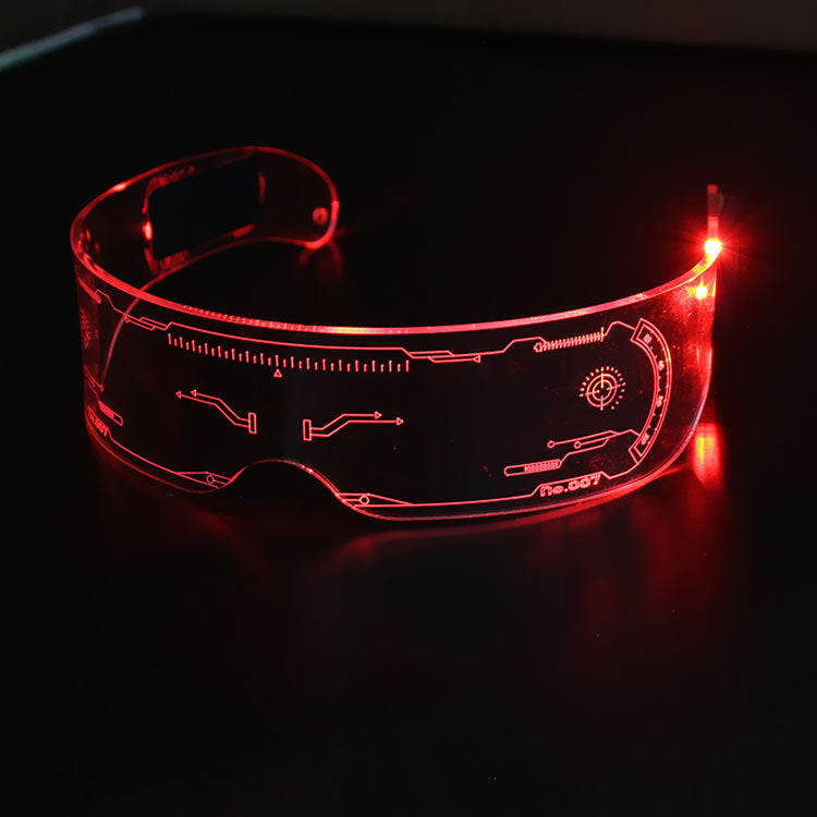 Amazon Source LED Illuminated Tech Glasses Christmas Party Bar Dance Illuminated Acrylic Goggles alfamoba