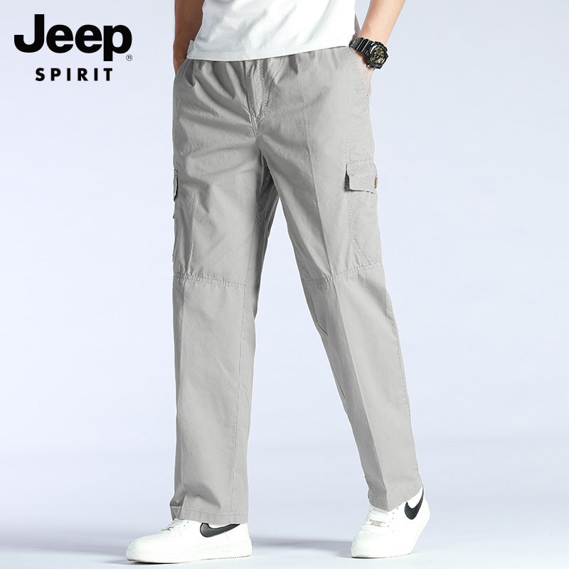 Jeep casual pants men's summer thin section 2021 loose straight men's business casual trousers new men's trousers alfamoba