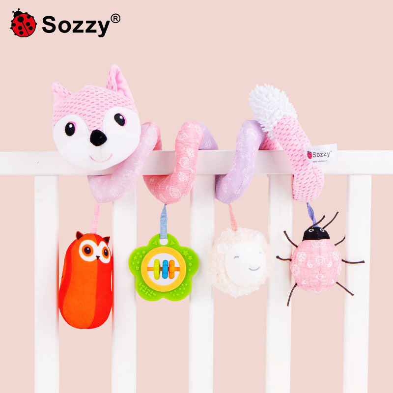 New SOZZY stroller windings fox animal bed winding baby with music paper rattle bed toy alfamoba