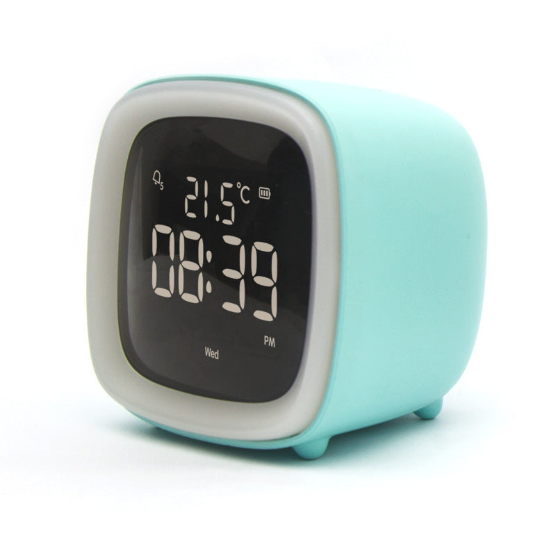 Cross-border new cute pet TV alarm clock creative student lazy dormitory digital clock USB charging student alarm clock alfamoba