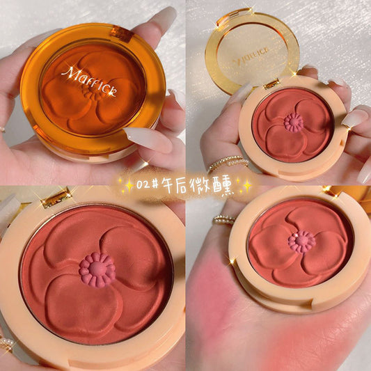 Maffick flower warm two-color blush powder delicate skin brightening skin color high color color color lazy blush alfamoba