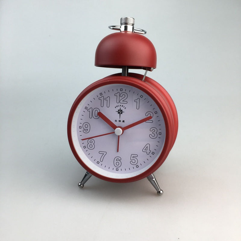 Creative metal bell alarm clock single tensile clock ringtone simple style candy color metal bell cell B27P alfamoba