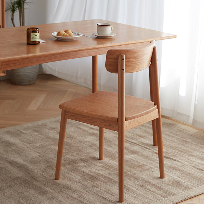 Furniture Northern European Japanese solid wood dining table and chair home restaurant modern minimalist small apartment light luxury back chair alfamoba