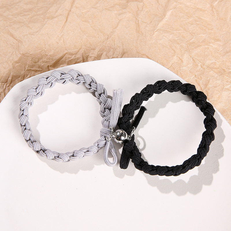 Phase Search couple bracelet a pair of small lens to send boyfriend small leather joint rope student girlfriend gift braided bracelet alfamoba